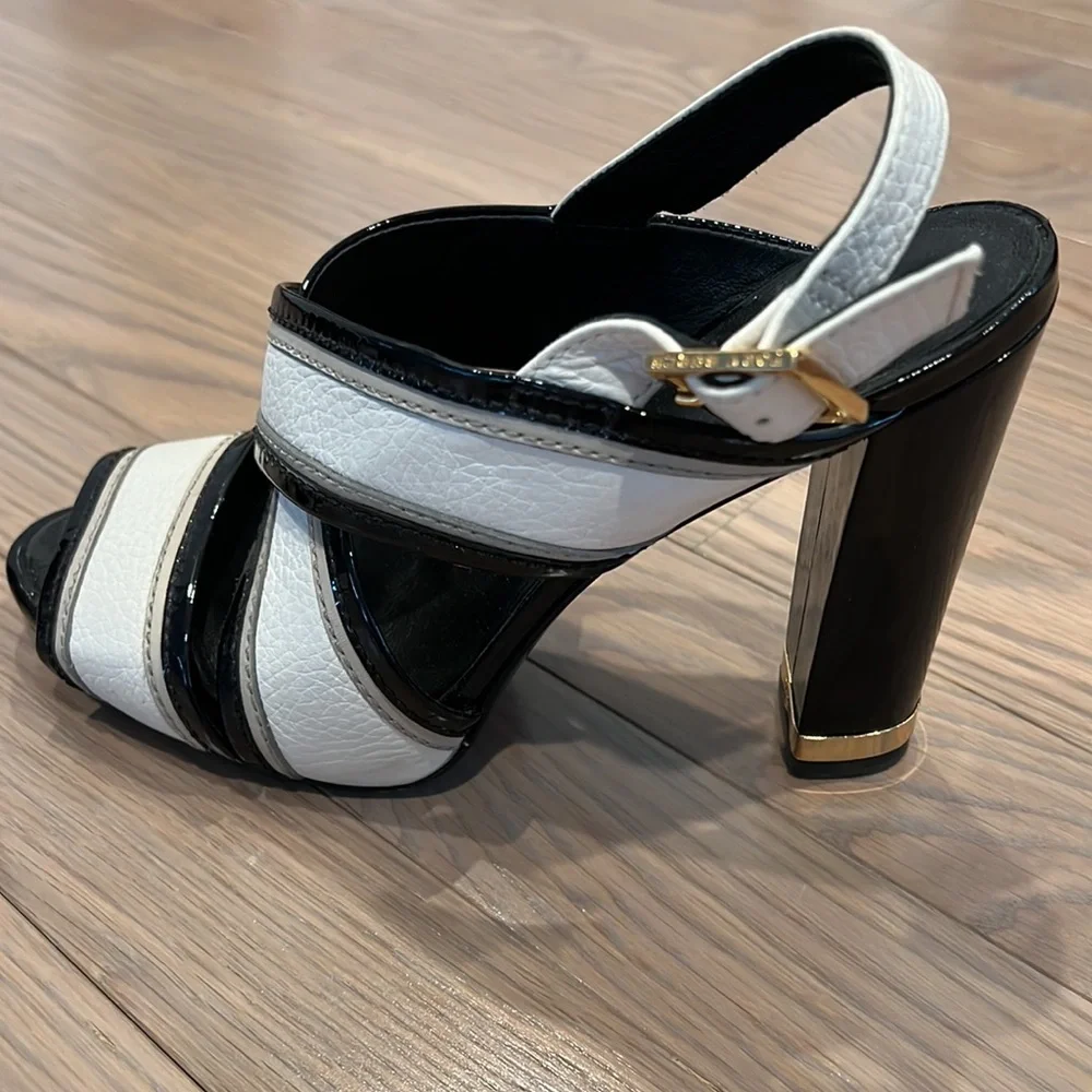 Tory Burch Black/White Heels - Picture 2 of 4
